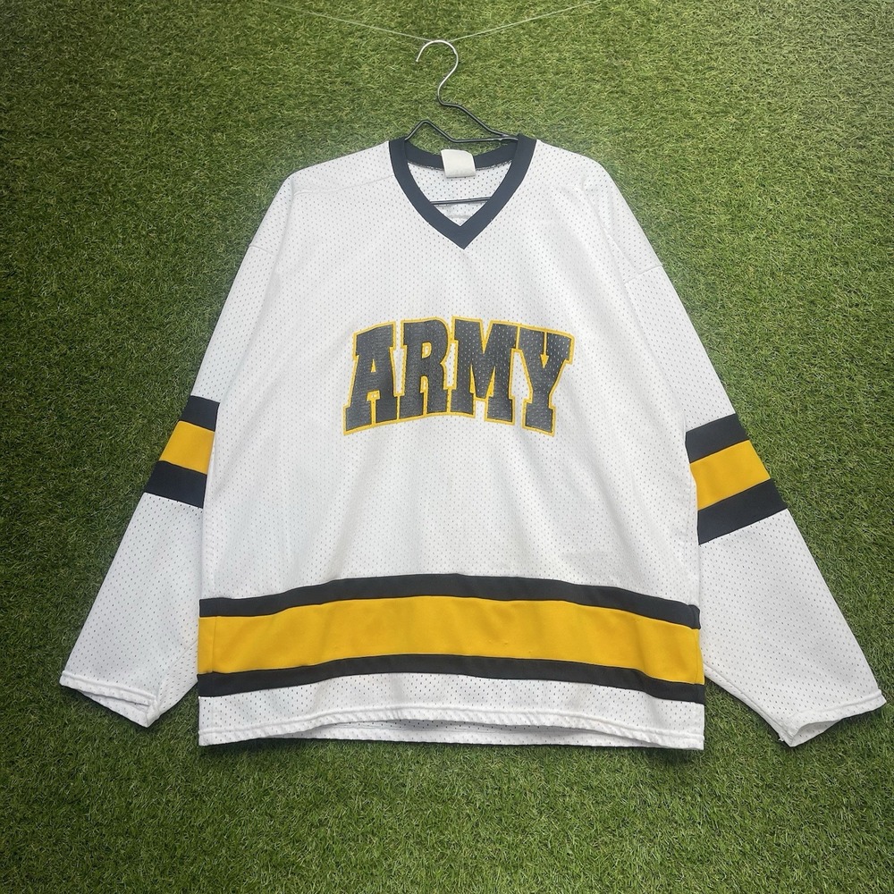 Vintage United States Army Hockey Jersey Mens Large 52 JOG White